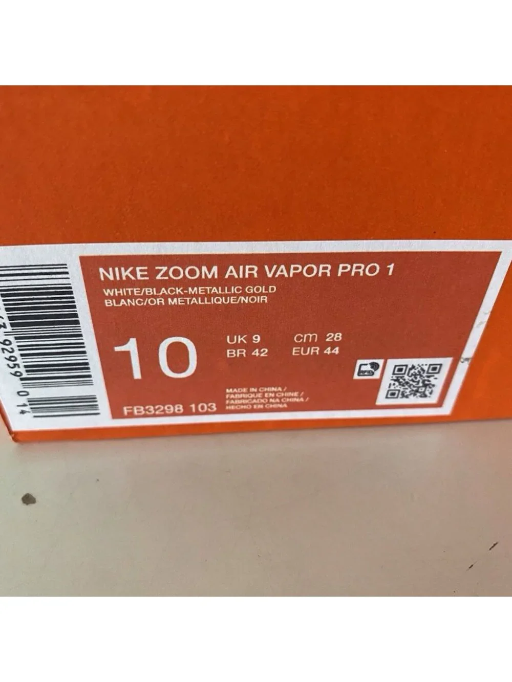 Men’s Sz 10  Nike Zoom Air Vapor Pro 1 Football Cleats FB3298-103 White Gold